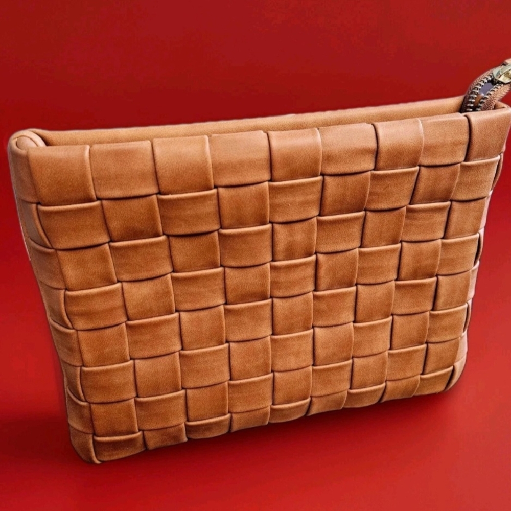 MERONA Woven Tan Clutch Bag